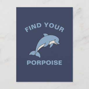 Hitta din Porpoise, ynka havsfisk, fiskpun Vykort
