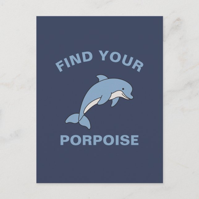 Hitta din Porpoise, ynka havsfisk, fiskpun Vykort (Framsida)