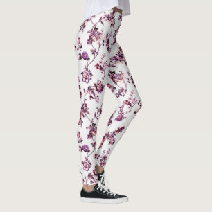 Hitta din Zen i Stil! Lila och Rosa Blommigt Yoga Leggings