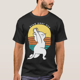 Hitta din Zen Retro Yoga-katt för närvarande T Shirt