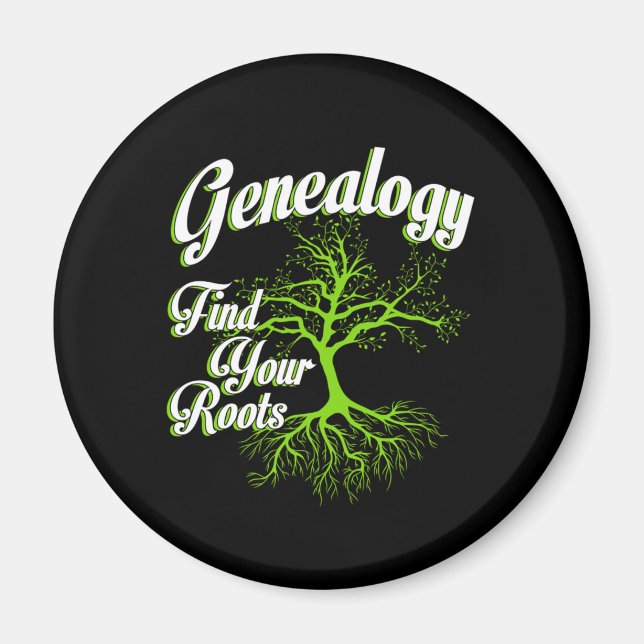 Hitta dina rötter Genealogy Family Historian Gift Magnet (Framsidan)