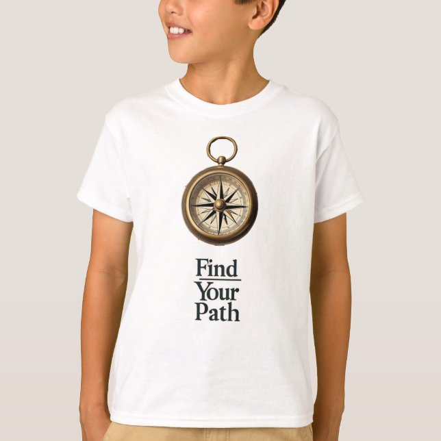 "Hitta dina Väg-barns kompass & Karta T-Shirt" T Shirt (Framsida)