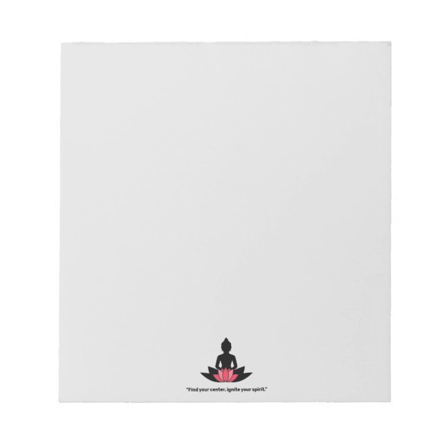 "Hitta ditt center, glöm din själ." YOGA ÄLSKARE Anteckningsblock (Framsida)