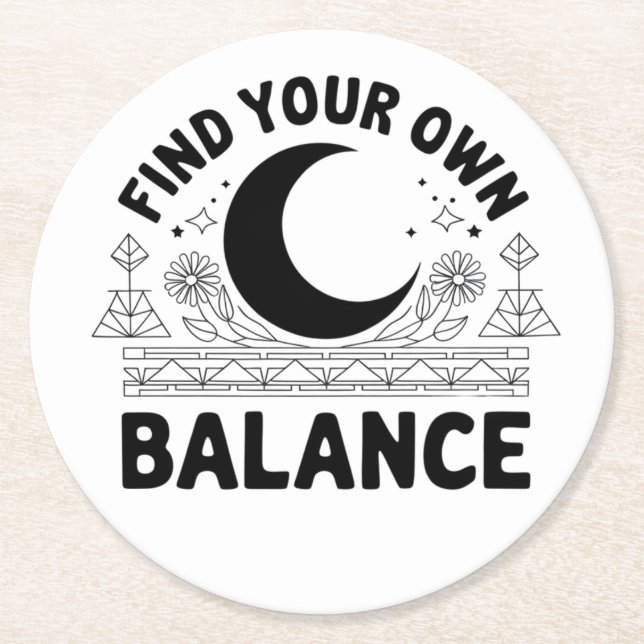 Hitta ditt eget saldo underlägg papper rund (Framsidan)