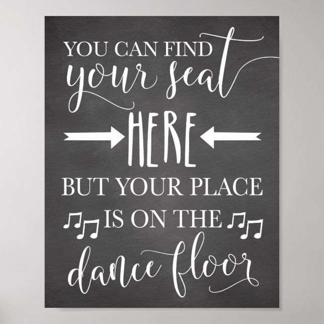 Hitta ditt säte här i Bröllop Poster signeringskor (Framsidan)