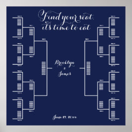 Hitta ditt sätesdiagram för den blå Bröllop-flotta Poster