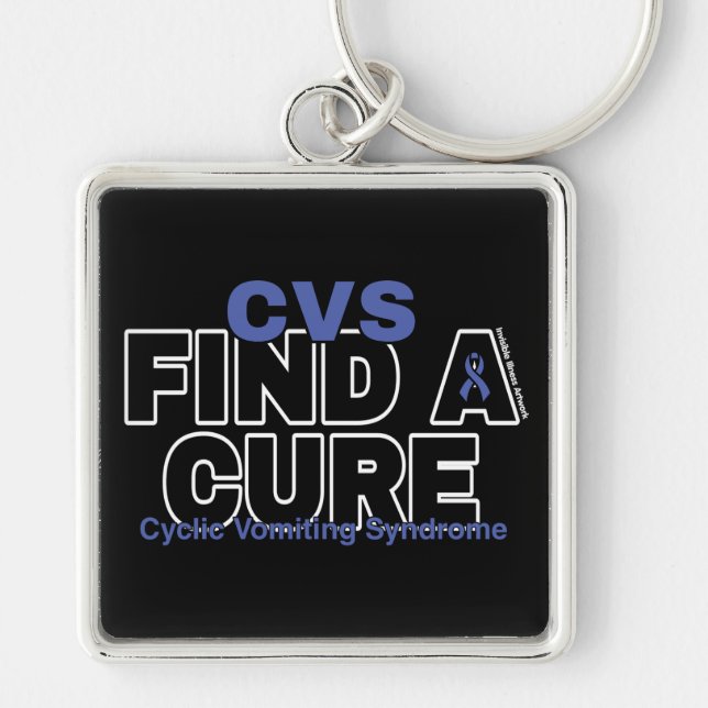 HITTA EN CURE/BOLD ...CVS FYRKANTIG SILVERFÄRGAD NYCKELRING (Framsidan)