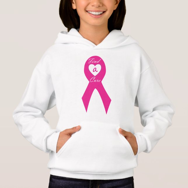 Hitta en lösning, cancermedvetandegörande hoodie,  t shirt (Framsida)
