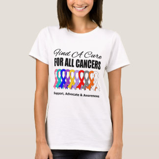 Hitta en ren Rosett band för alla cancerformer Tee Shirt