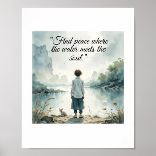 "Hitta fred där Vatten möter Soul - Inspi Poster