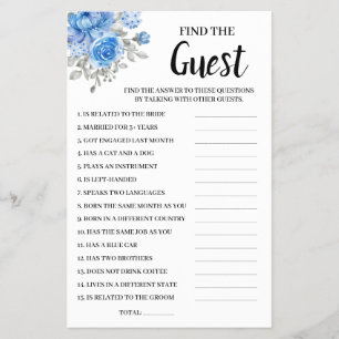 Hitta Game Card-Möhippan Guest BlueFlowers Flygblad