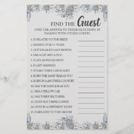 Hitta GameCard-Möhippan Guest Grått Blommigt Flygblad