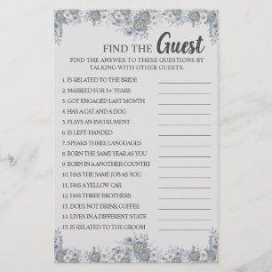 Hitta GameCard-Möhippan Guest Grått Blommigt Flygblad