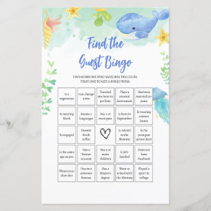 Hitta Gäst BINGO Sommar Baby Shower-spel