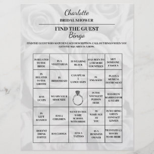 Hitta Gäst Bröllopsdusch Bingo Reklamblad