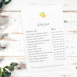 Hitta Gäst Citron Baby Shower Spel