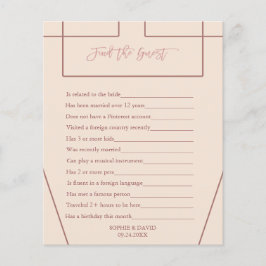 Hitta Gäst jag Spy Ivory Peach Bröllop Game Flygblad