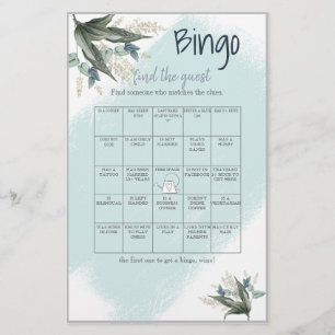 Hitta Gästbingo Bröllopsdusch Spelkort Flyer