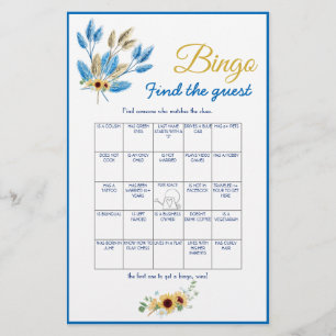 Hitta Gästbingo Bröllopsdusch Spelkort Flyer
