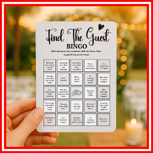 Hitta Gästens Bingo Bröllopsduschspel Modernt Inbjudningar