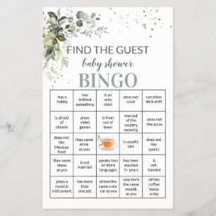 Hitta gästfällan med Bingo-kort för babyskor Flygblad