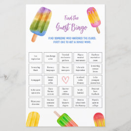 Hitta gäststilen Bingo Game Summer Baby Shower