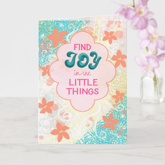 Hitta glädje i de små sakerna – Whimsisk Abstrakt Kort (Orkide)