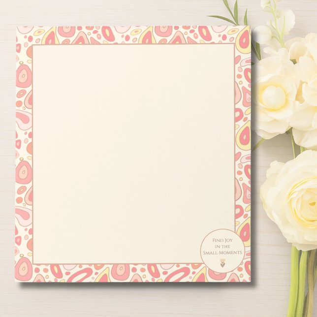 Hitta glädje i de små stunderna Anteckningsblock (Find Joy in the Small Moments Notepad | Abstract Pastel Stationery)