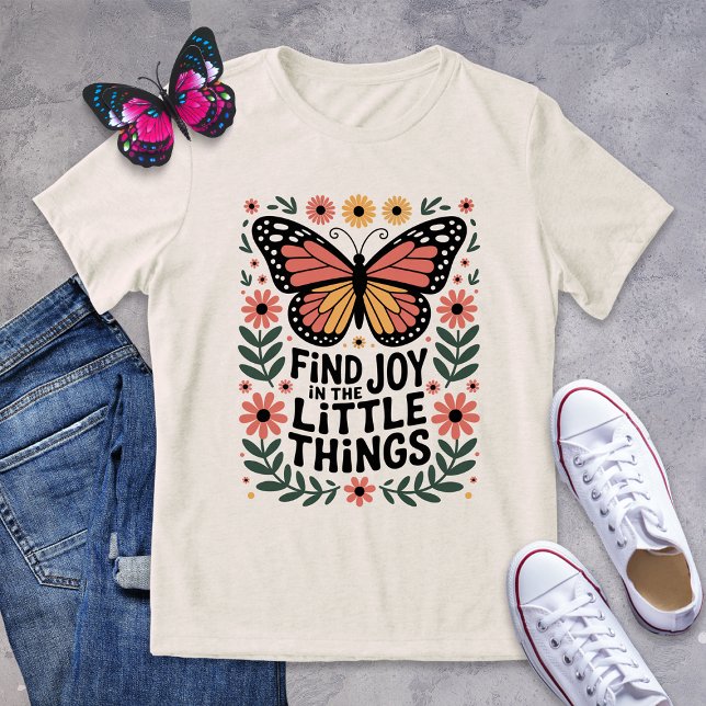 Hitta glädjen i lilla Sak Monarch Butterfly T Shirt (Skapare uppladdad)