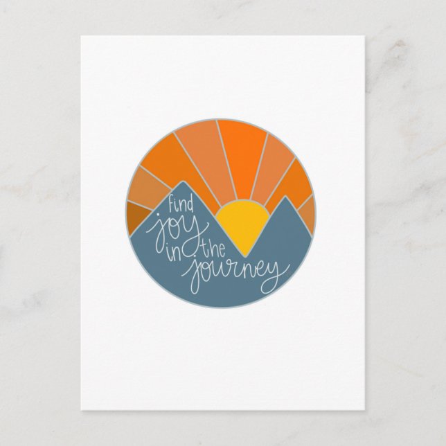 Hitta glädjen i resan vykort (Framsida)