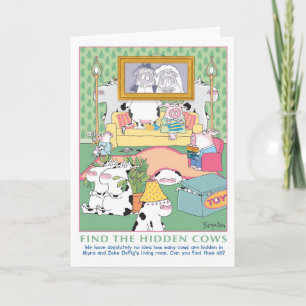 HITTA GÖMT COWS-FÖDELSEDAGEN KORT