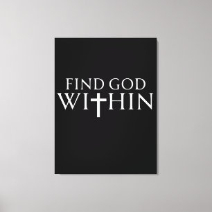 Hitta Gud Inom Religiös Citat Canvastryck