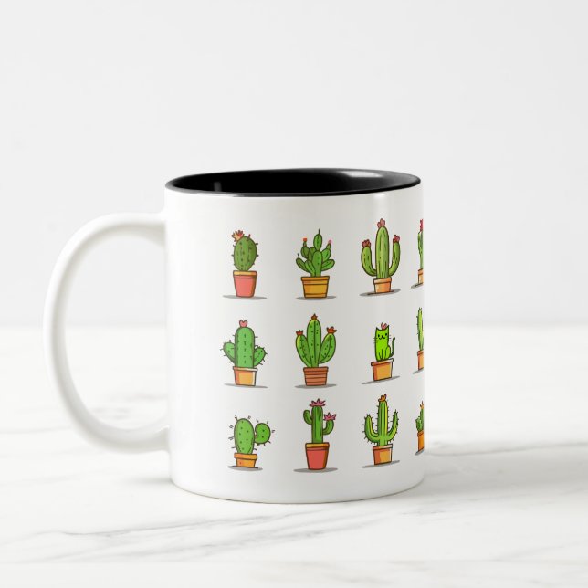Hitta Impawster-, katt- och cacti-lustig design mu Två-Tonad Mugg (Vänster)