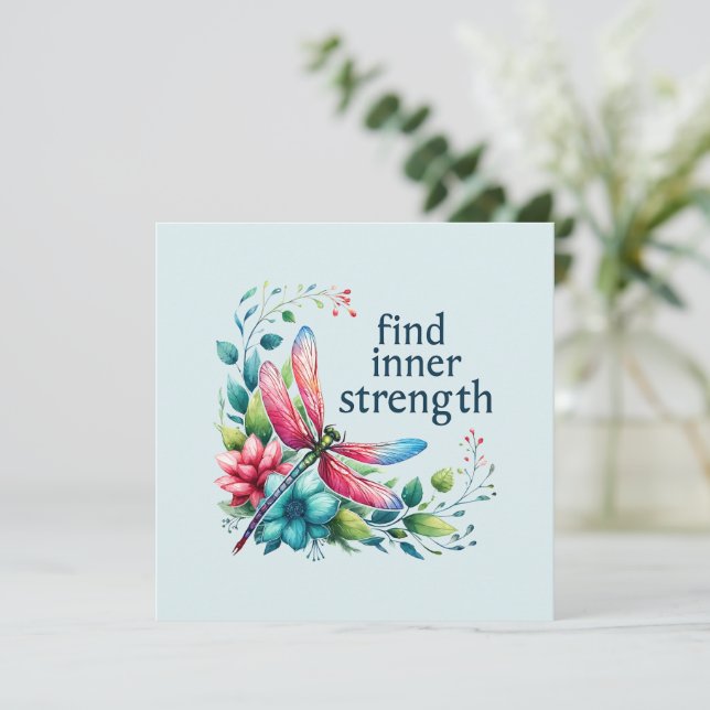 Hitta inre styrka - Konstnärlig Dragonfly (Stående Fram)