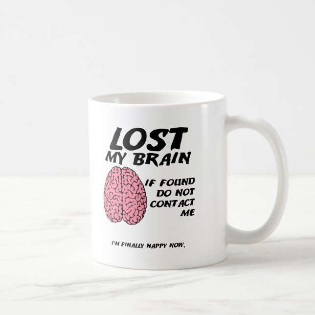 Hitta inte Brain Funny Mug Kaffemugg (Höger)