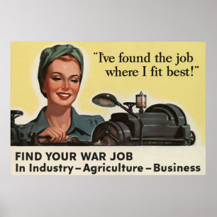 Hitta jobbet Krig ~ Vintage Världskrig 2. Poster