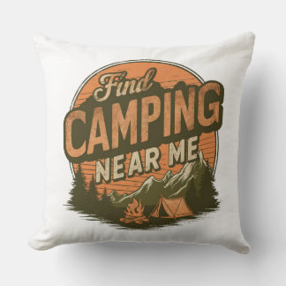 Hitta kampanj nära mig - Retro Camping Dekorativ k Kudde