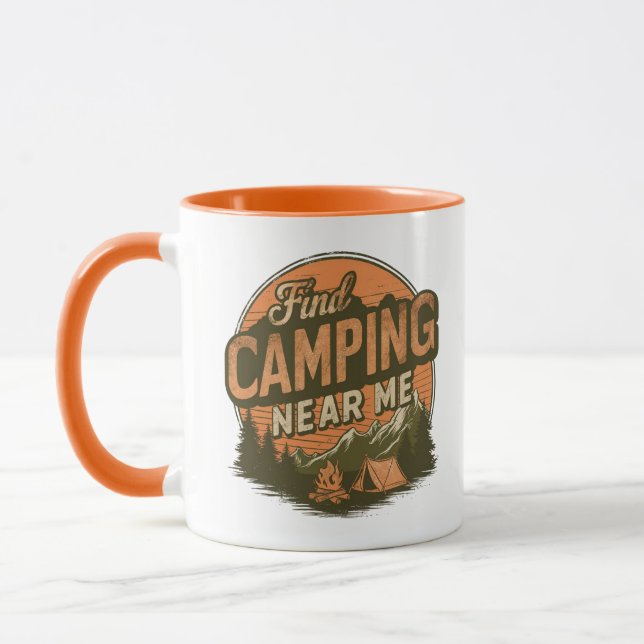 Hitta kampanj nära mig - Retro Camping Mugg (Vänster)