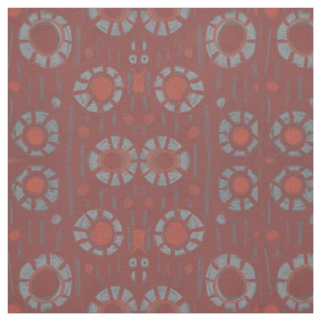 "Hitta kanin", rustik mönster, jordtoner Tyg (Provkarta)