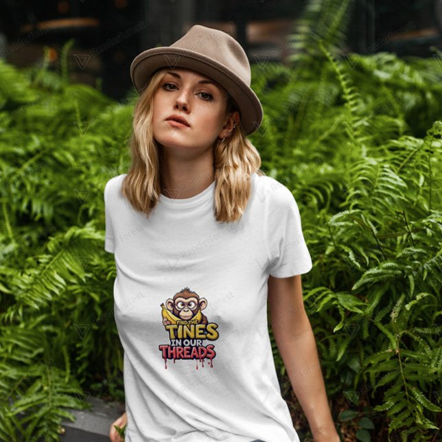 Hitta Låtarna: Färgglad Tecknad Apa T Shirt (Skapare uppladdad)
