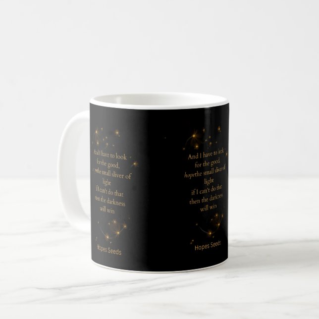 Hitta Ljuset –  Hopp Citat Kaffemug Kaffemugg (Framsida vänster)