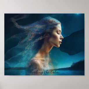 Hitta Lugnen AI Fantasy Digital Art Print Poster