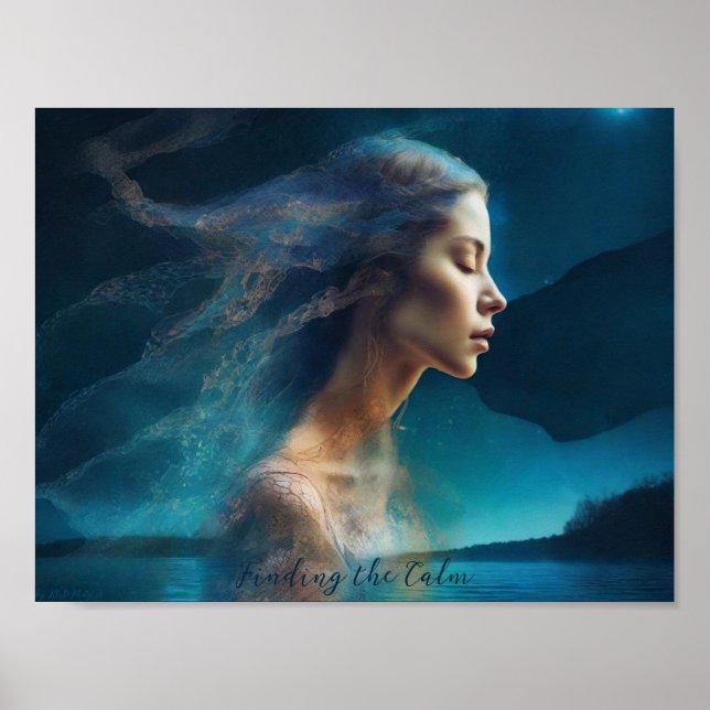 Hitta Lugnen AI Fantasy Digital Art Print Poster (Framsidan)