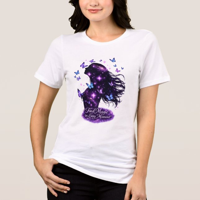 Hitta magi i varje ögonblick Fjäril Galaxy T-Shirt (Framsida)