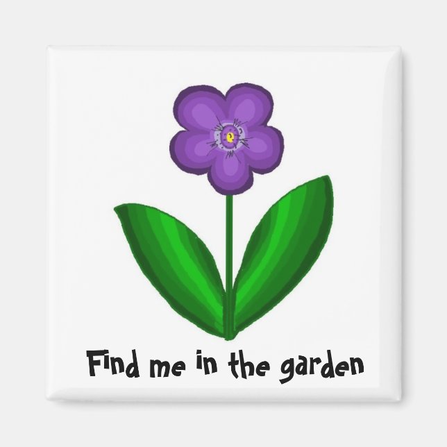 Hitta mig i trädgården magnet (Framsidan)