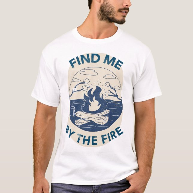 Hitta Mig Vid Elden Camping Retreat T Shirt (Framsida)