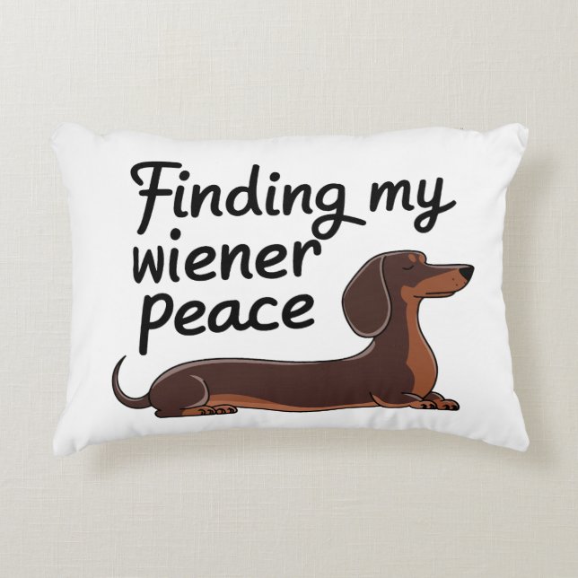Hitta min Wiener Peace - Dachshund Älskare Prydnadskudde (Framsidan)