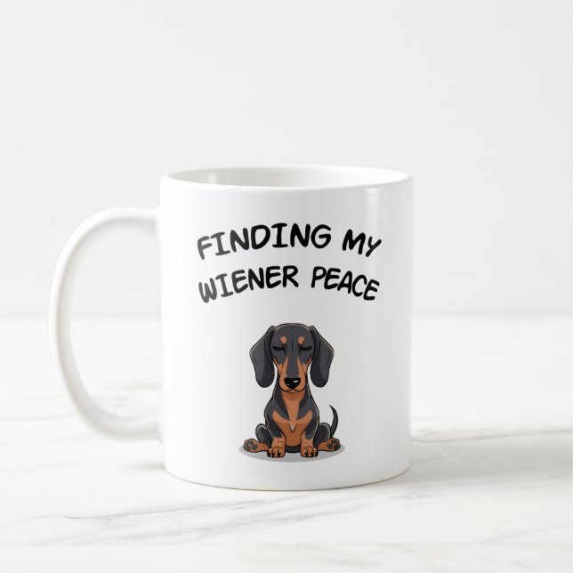 Hitta min Wiener Peace-font Dachshund Gift Kaffemugg (Vänster)