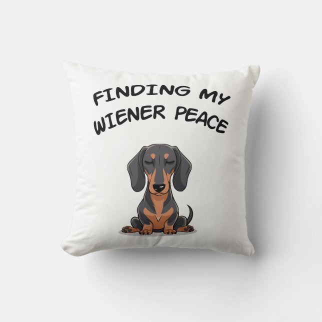 Hitta min Wiener Peace-font Dachshund Gift Kudde (Framsida)
