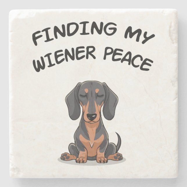 Hitta min Wiener Peace-font Dachshund Gift Stenunderlägg (Framsidan)